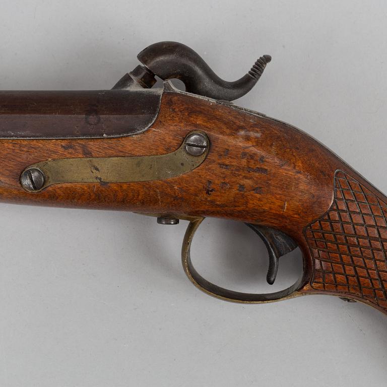 A Swedish pair of percussion pistols 1850 pattern.