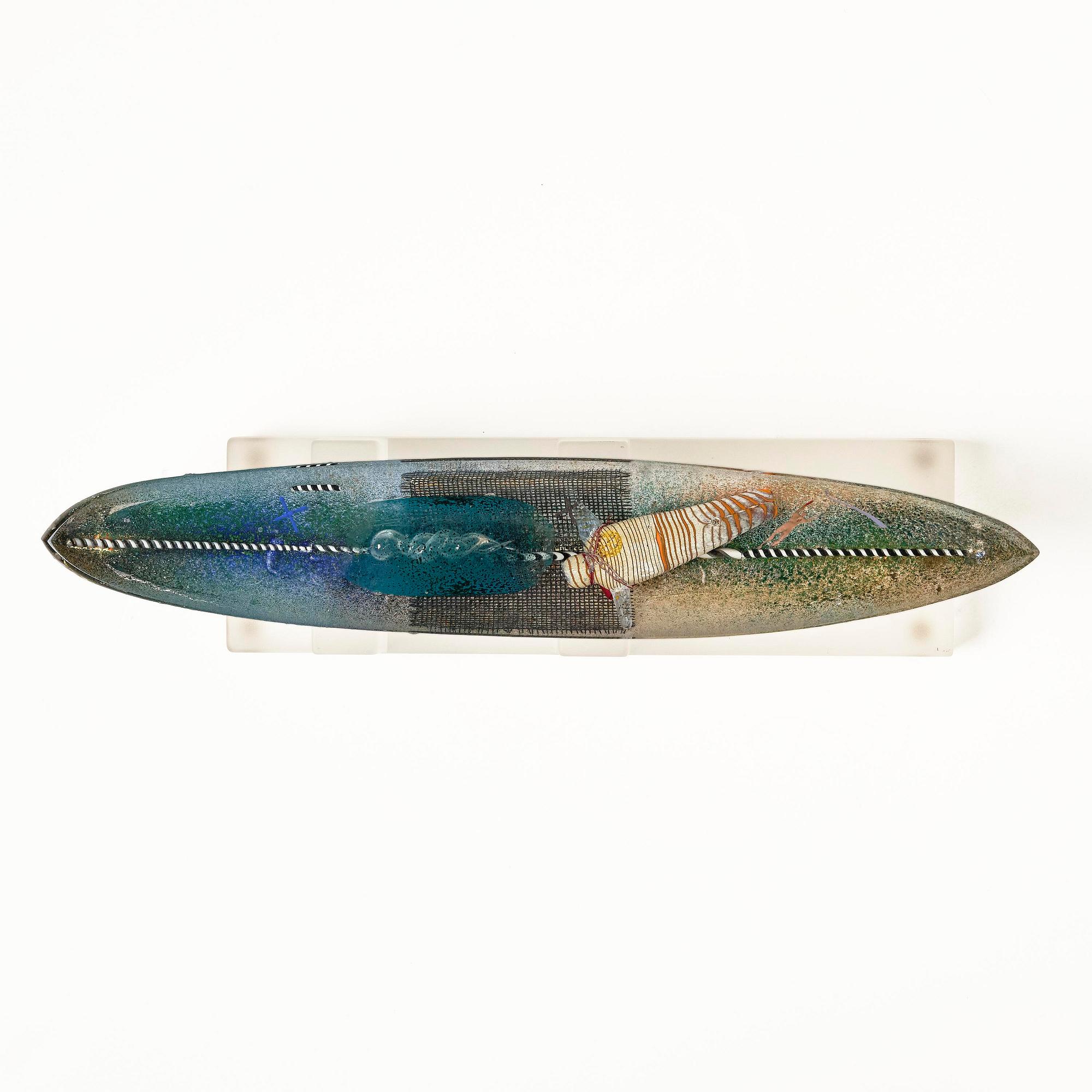 Bertil Vallien, a unique sand cast glass sculpture, Kosta Boda, Sweden.