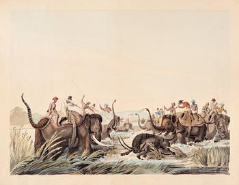 371. Hunting scene with buffalo.