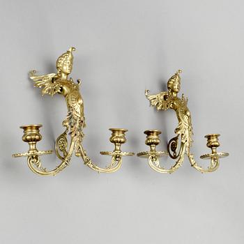 VÄGGAPPLIQUER, ett par, Louis XVI-stil, 1900-tal.