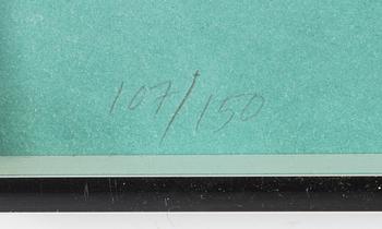 Yrjö Edelmann, färglitografi, signerad 107/150.