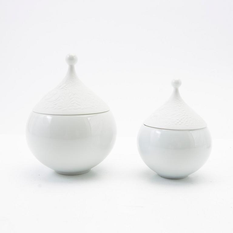 Björn Wiinblad, service pieces, porcelain, 13 pieces, "The Magic Flute"/"Die Zauberflöte", Rosenthal, Germany.