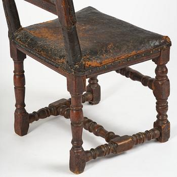 A Swedish baroque chair, late 17th century.