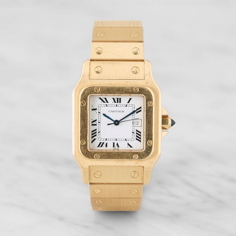 CARTIER, Santos, wristwatch, 29,5 x 29,5 (41) mm,