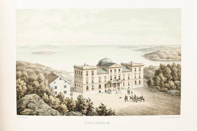 BOK, "Halländska Herrgårdar" av P. von Möller, Halmstad 1871.