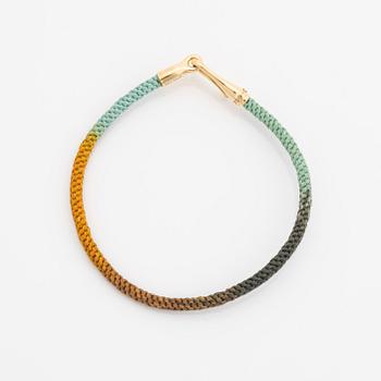 Ole Lynggaard, "Life bracelet", armband textil, spänne i guld, 18K.