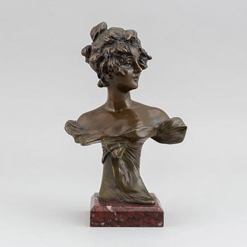 Georges van der Straeten, skulptur. Brons, signerad, gjut.stämpel. Total höjd 22,5 cm.