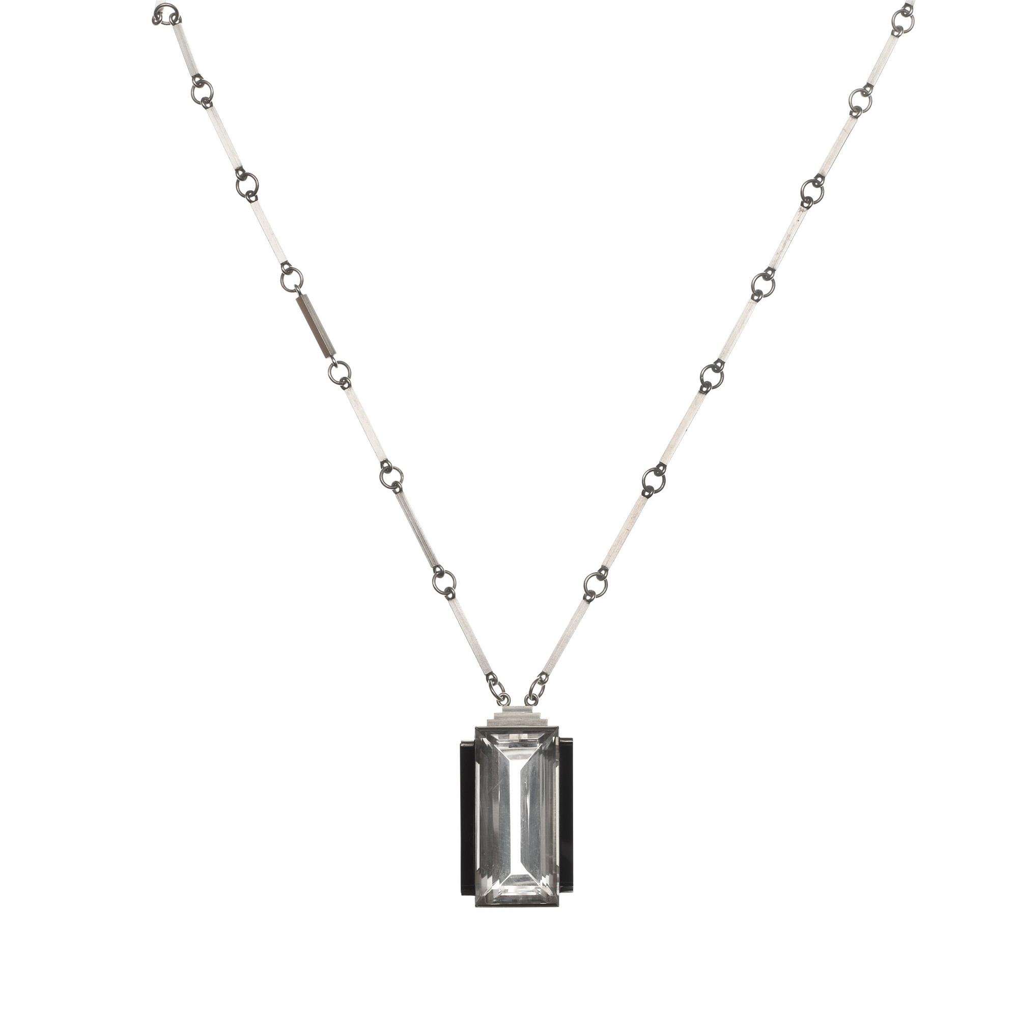 WIWEN NILSSON, hängsmycke, Lund 1940-41, sterling och onyx.