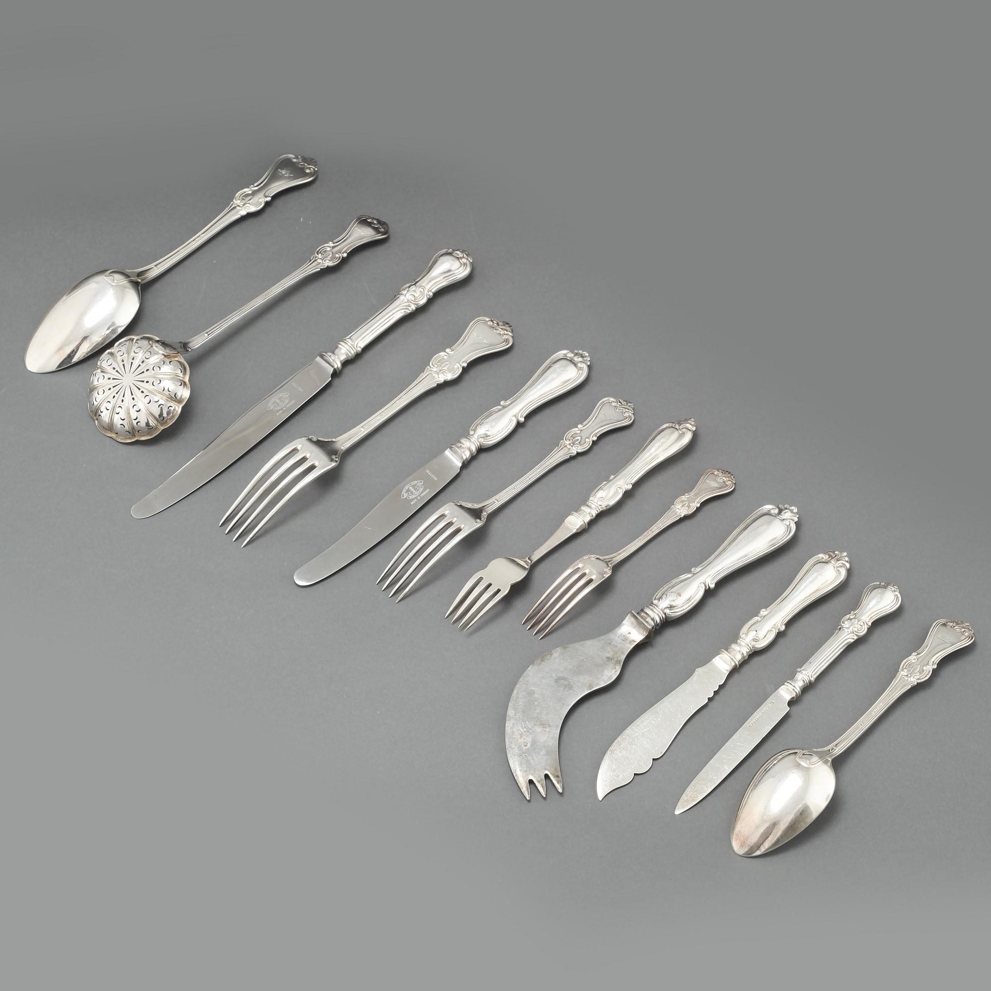 BESTICK, 134 delar, nysilver, "Olga", G. Sandberg, 1900-tal.