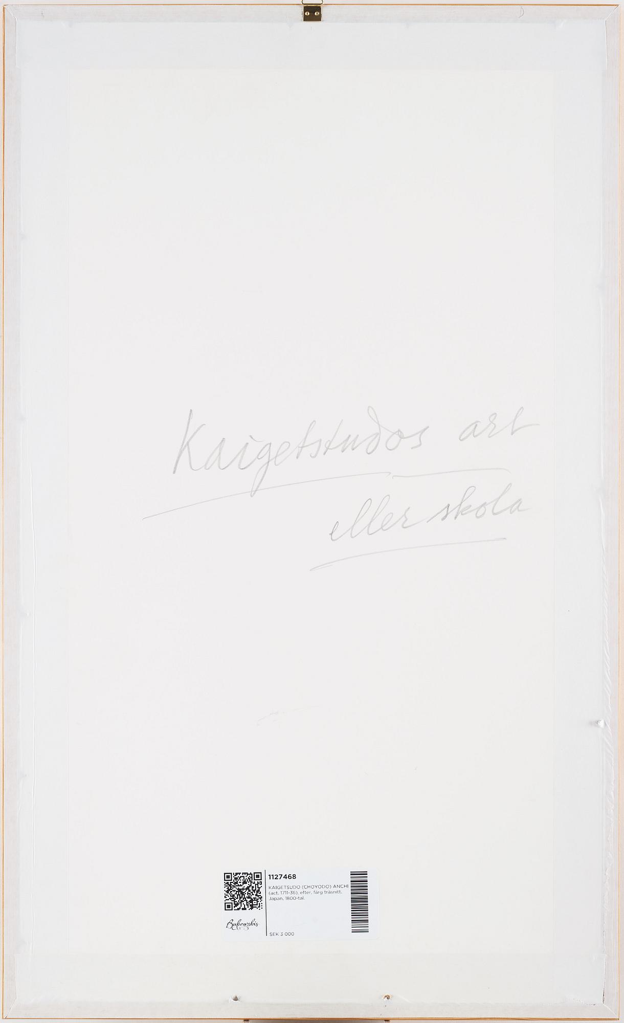 KAIGETSUDO (CHOYODO) ANCHI (act. 1711-36), efter, färgträsnitt. Japan, 1800-tal.