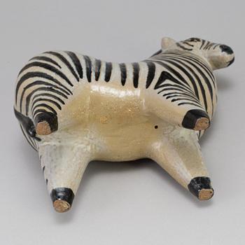 A stoneware zebra sculpture by Lisa Larson, Gustavsberg.