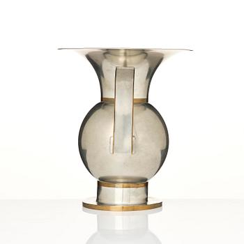 Nils Fougstedt, a rare pewter and brass vase model A 903, Firma Svenskt Tenn, Stockholm, 1929.