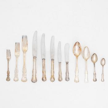 A 49-piece silver cutlery service, model 'Olga', GAB and CG Hallberg, Stockholm and Eskilstuna, 1959-76.