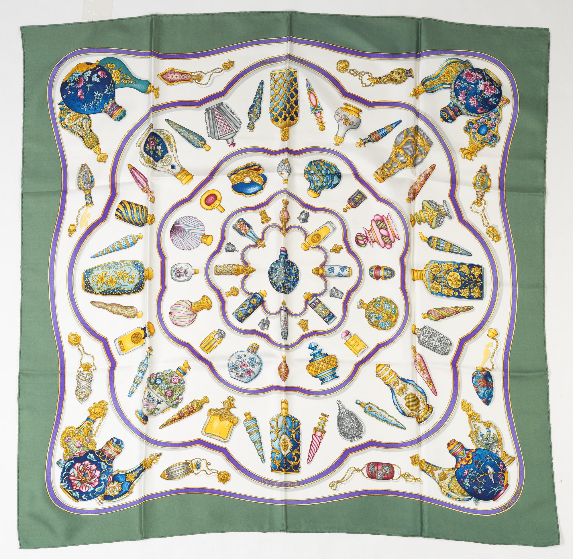 Hermès, scarf, "Qu'importe le flacon".