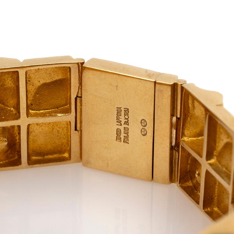 Björn Weckström, Bracelet, 18K gold, "Quadrate forms", for Lapponia, Finland.