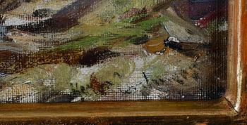 HECTOR CHALMERS, olja på pannå, signerad.