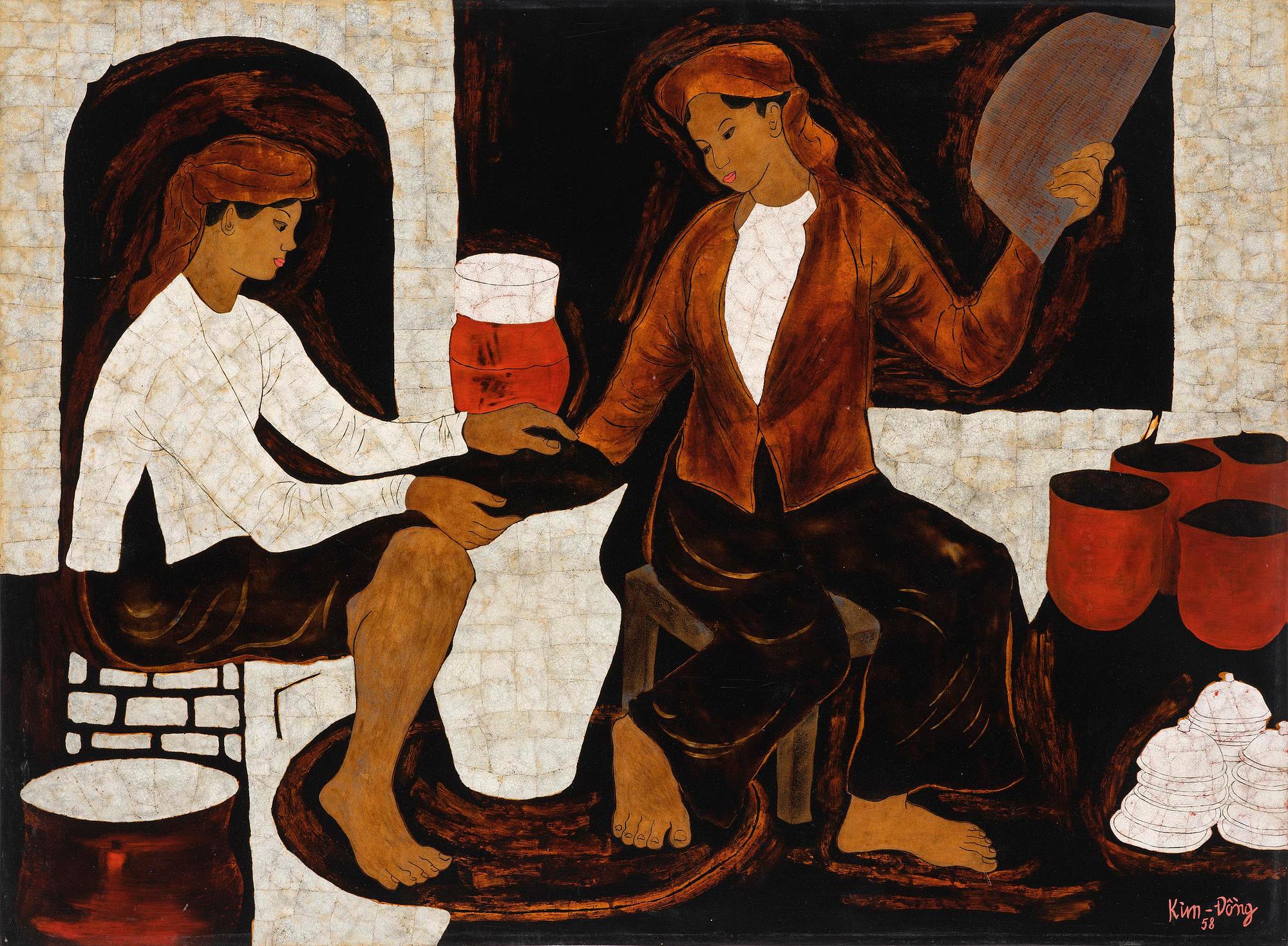 Nguyen Kim Dong, "Pottery Handicraft"/"Atelier de poterie artisanale".
