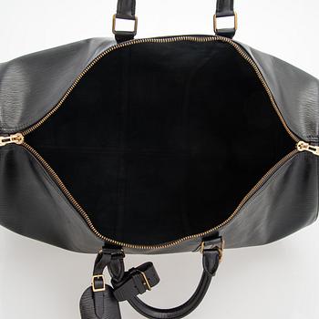 Louis Vuitton, A Black Epi Leather Keepall Bag.