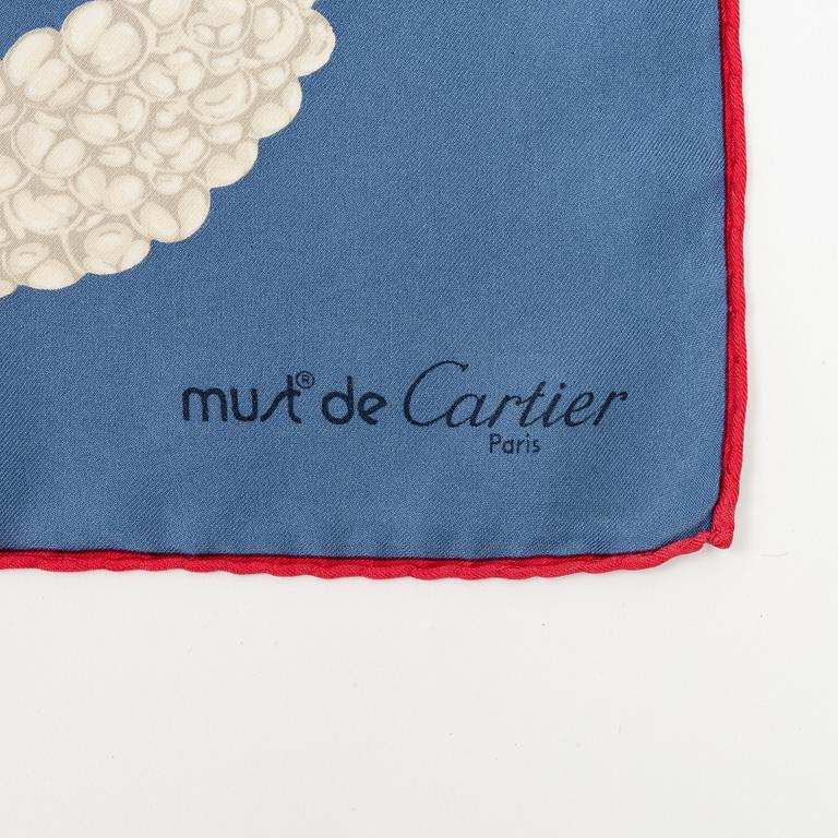 Cartier, a 'Le temps Précieux' twill silk scarf.