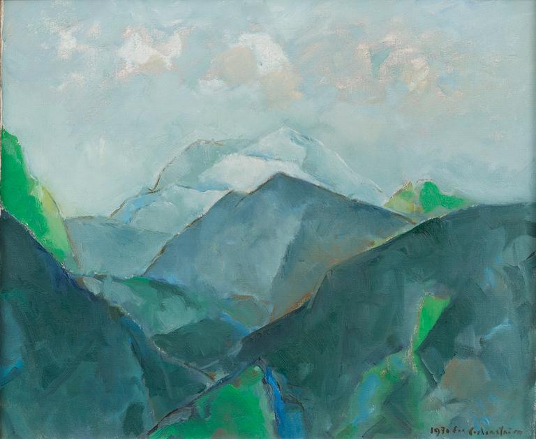 EVA CEDERSTRÖM, VIEW WITH MOUNTAINS.