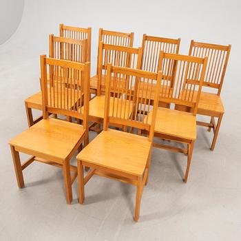 Table and chairs, 10 pieces, 1970s.