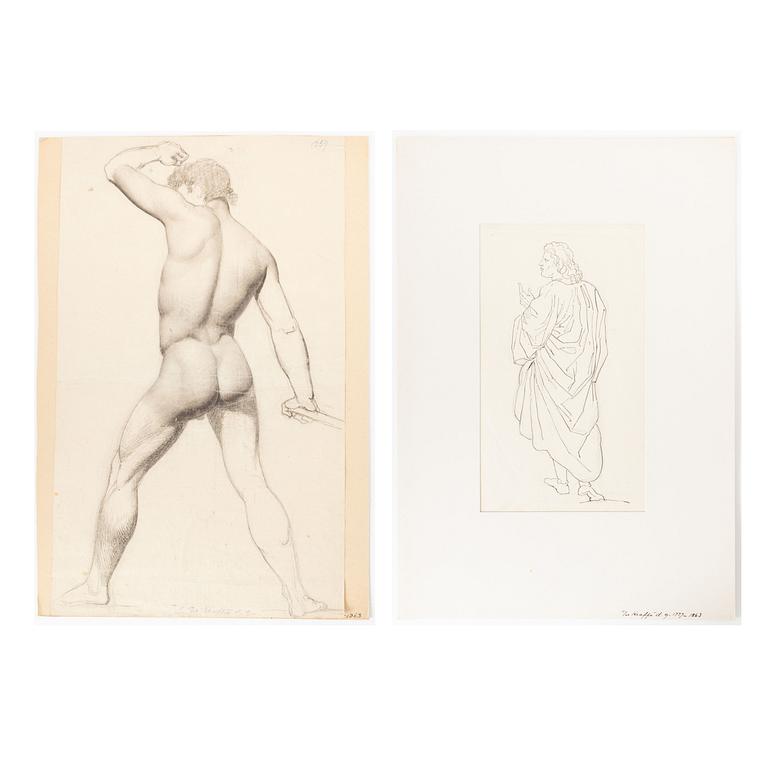 Per Krafft d.y., attributed to, pencil- and ink drawings, 2.