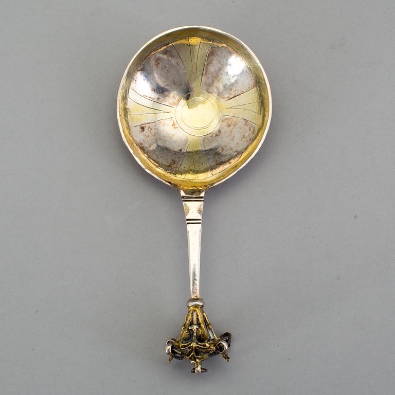 CASIMIR FRIEDRICH MEIDT, Karlskrona (v. 1712-1723(-44)), Supsked med kronknopp, silver.