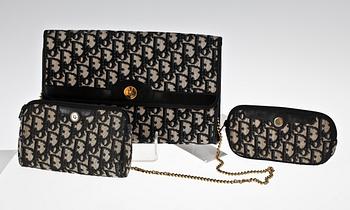 HANDVÄSKA MED PORTMÄNNÄER, 2 st, Christian Dior, Paris, Frankrike.