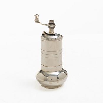 Pepper mill, silver, 20th century.