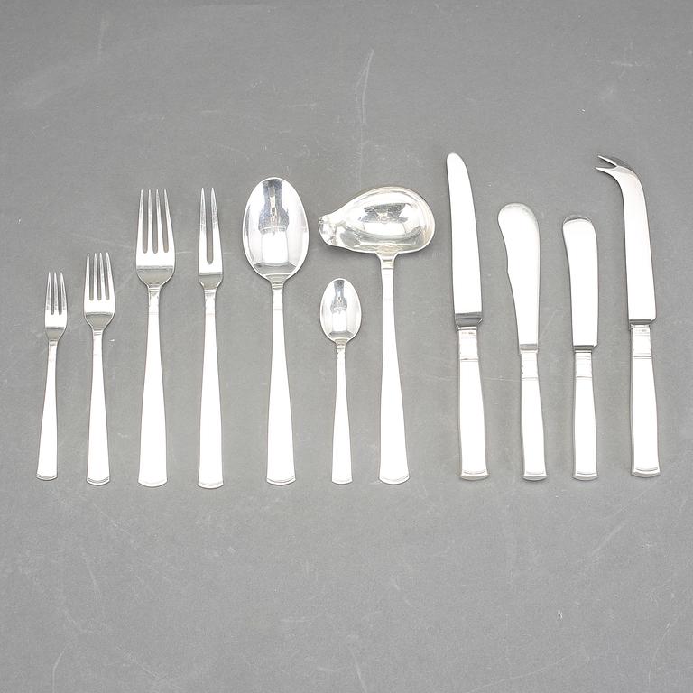 BESTICKSERVIS, 68 delar, silver, "Rosenholm", GAB, Stockholm, 1945. Vikt ca 1419g.