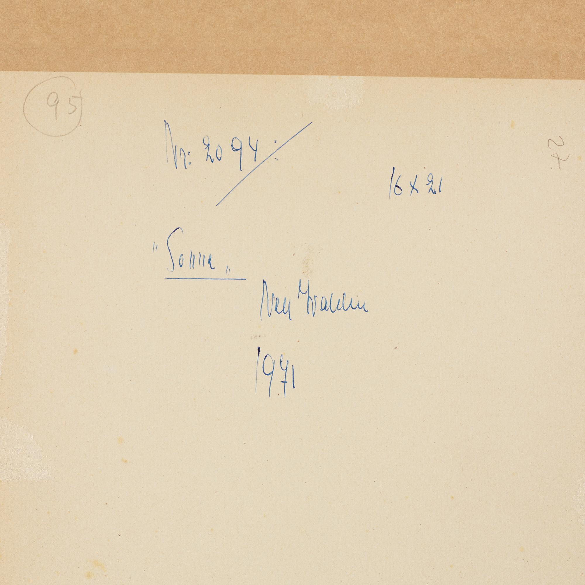 NELL WALDEN, mixed media on paper, signed and dated -71.