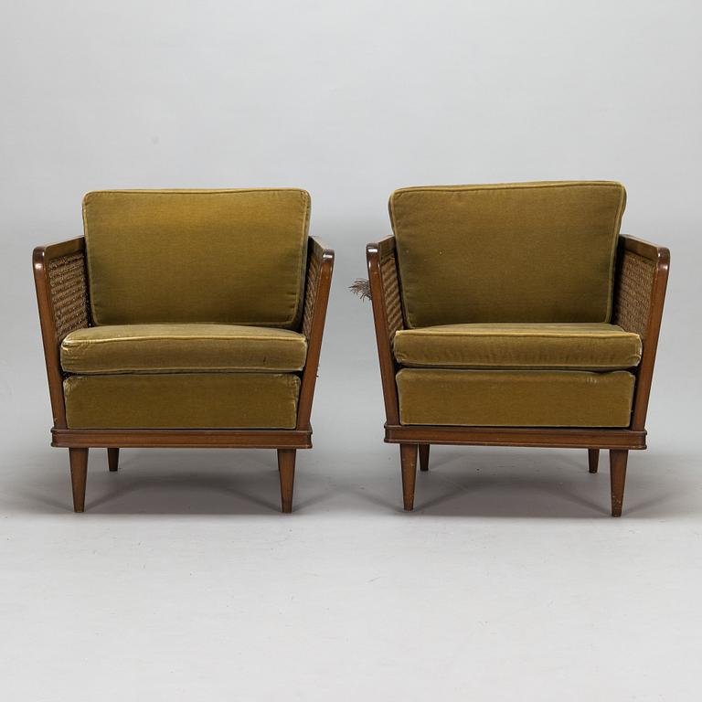 A pair of 1930s armchairs, manufacturer Paul Boman, Finland.