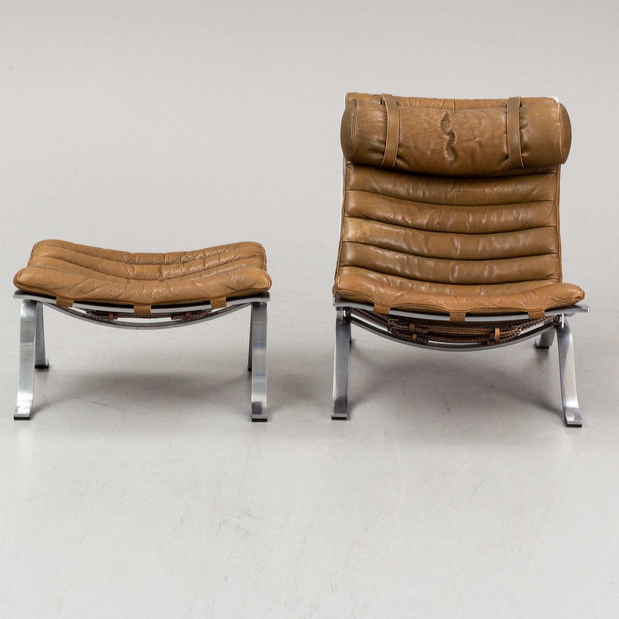 A 'Ari' easy chair and ottoman by Arne Norell.