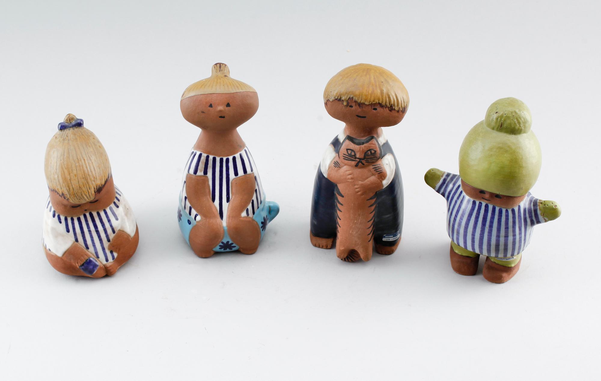FIGURER, 4 st, stengods, Lisa Larson, Gustavsberg.
