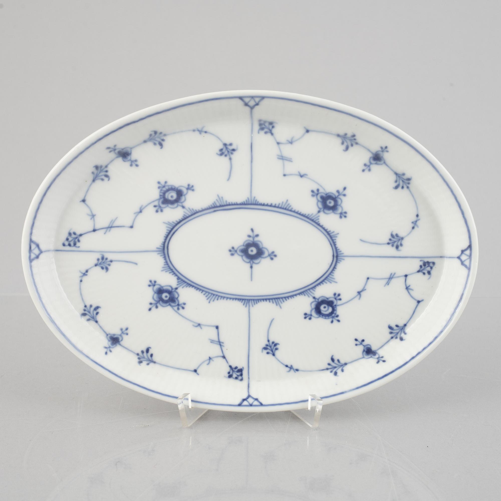 A 'Blue Fluted Plain' porcelain dish, Royal Copenhagen, model 2154, post 1923.