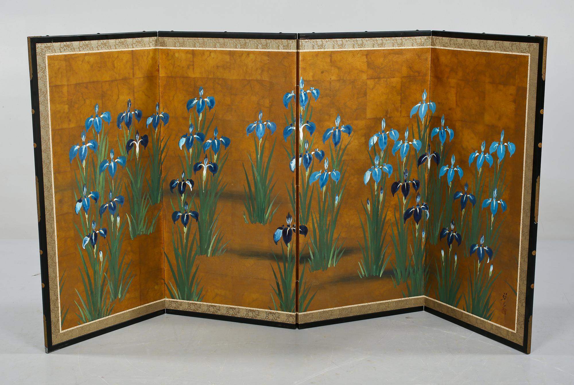 VIKSKÄRM, sk Byobuskärm, Japan, sent 1900-tal.