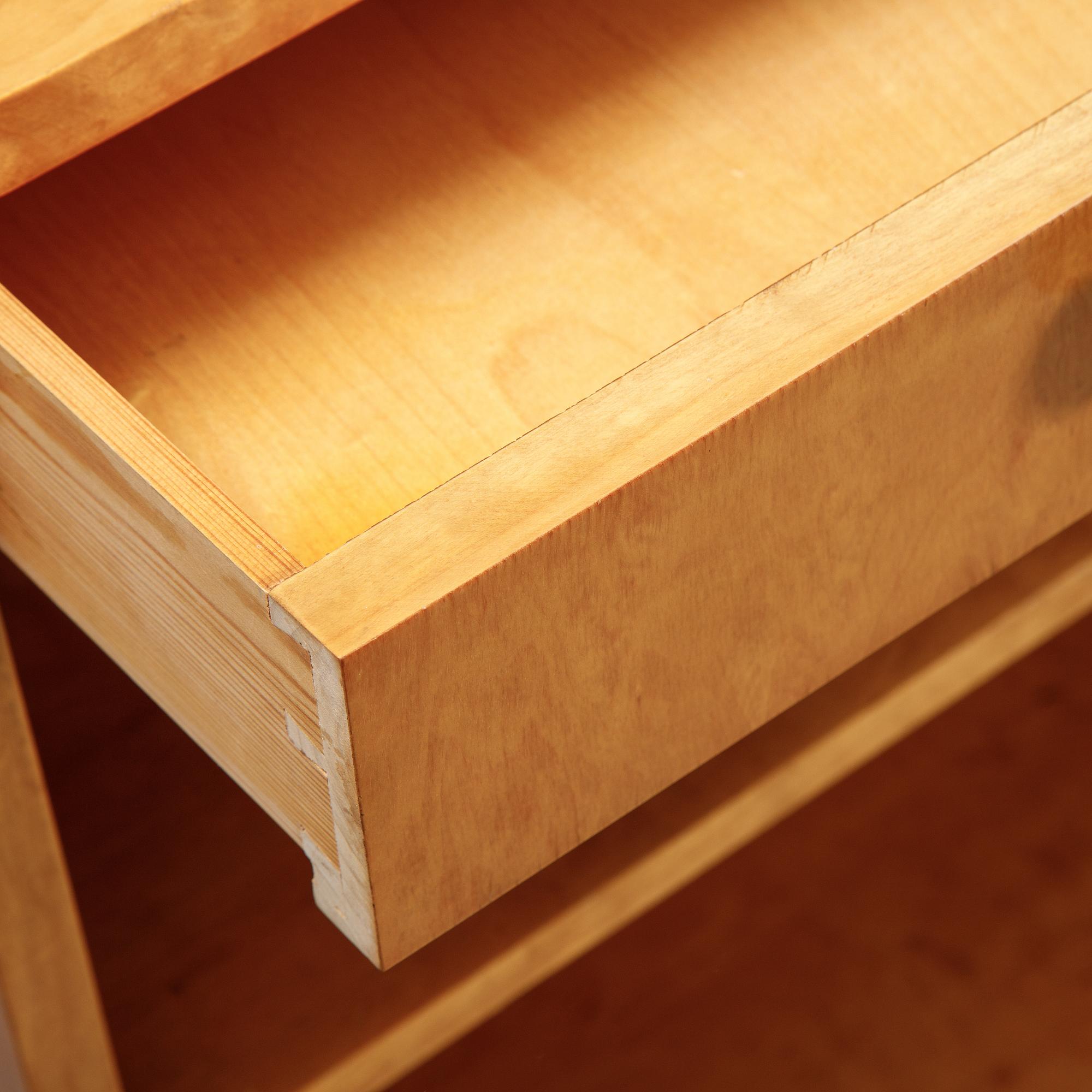 A birch tree book case, mid 20th Century.
