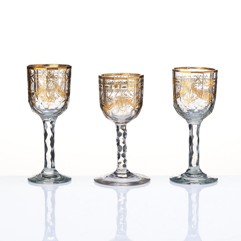 Glas, sju stycken, 1700-tal.