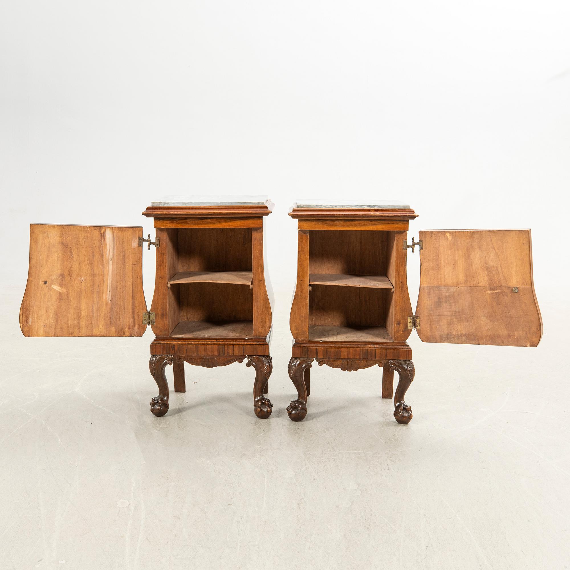 Nightstands, a pair, first half of the 20th century.