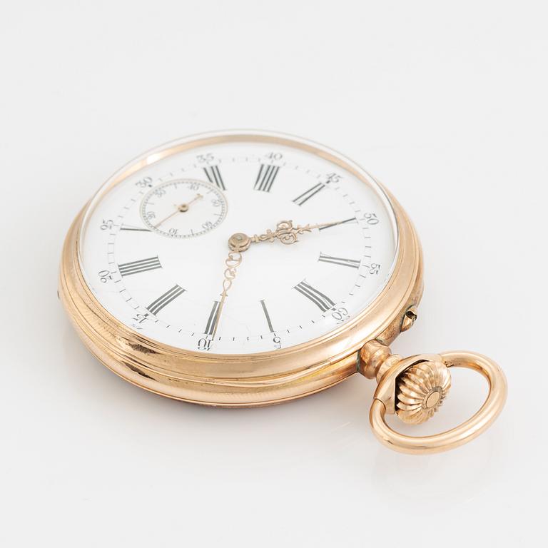 Pocket watch, 14K gold, 49 mm.