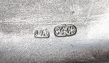 SNUSDOSOR, 2 st, silver, Helsingfors samt St Petersburg, 1800-tal. Otydl mästarstämplar. Tot vikt ca 155 gram.