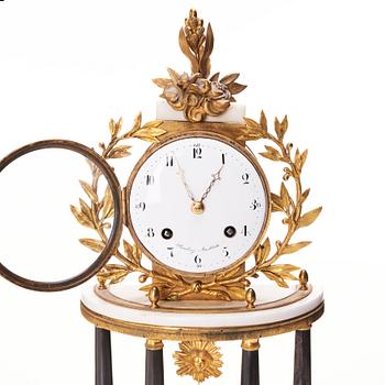 A late Swedish Gustavian mantel clock by P H Beurling, master 1783.