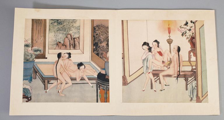 SIDENMÅLNINGAR, 8 st, okänd konstnär, Kina, 1900-tal.