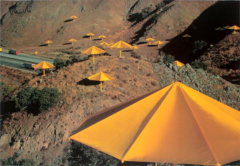 CHRISTO AND JEANNE-CLAUDE, affisch, sign. "The umbrellas".