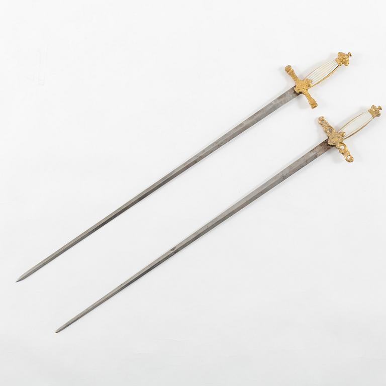 Two Swedish small swords from around year 1900.