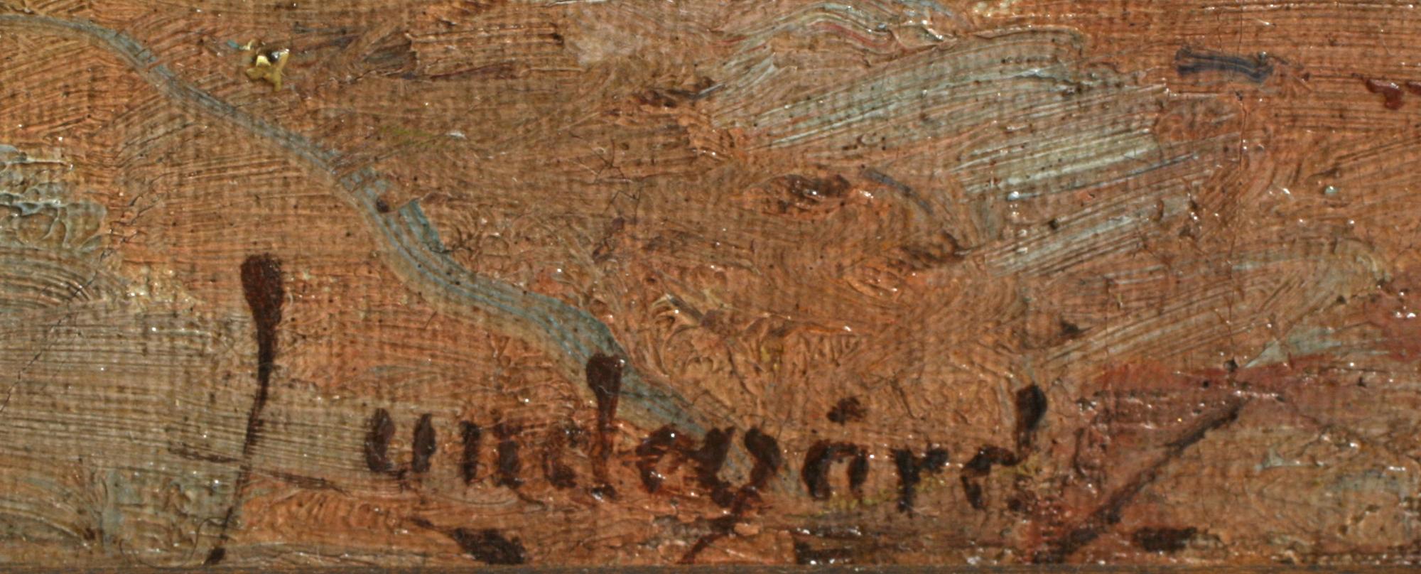 JUSTUS LUNDEGÅRD, olja uppfodrad på pannå, sign.