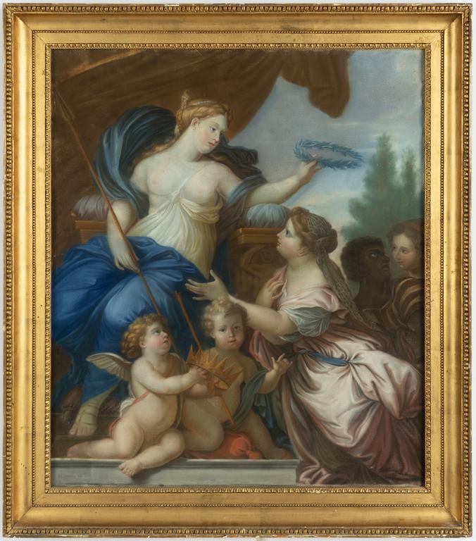 Per Lindhberg, Queen Christina crowned with a laurel wreath of wisdom.