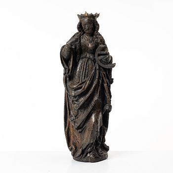 Sculpture, wood, Southern Europe, 16th/17th century. Catherine of Alexandria.
