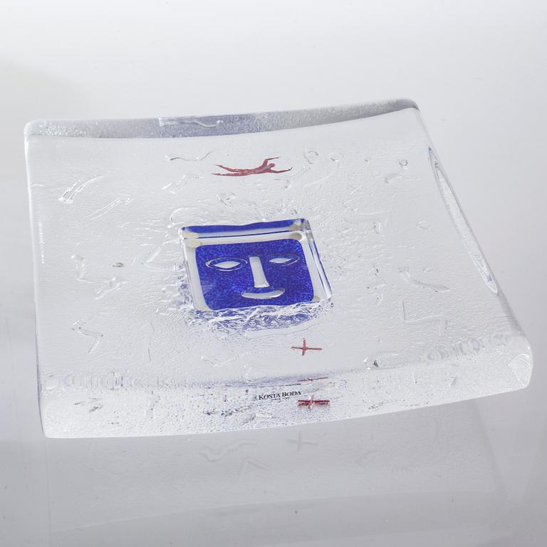 A signed Bertil Vallien glass object for Kosta Boda.