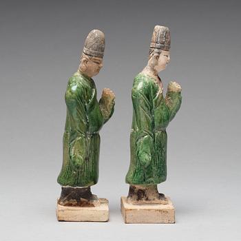 Two green glazed figures, Ming dynasty (1368-1644).